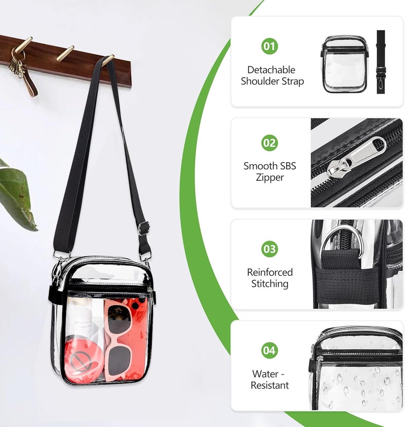 MAYTREE Clear Purse Stadium Approved with Adjustable Strap, 8.5”x6.8”x3” Clear Bag for Stadium Events, Concerts, Work - Image 4
